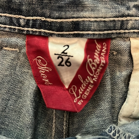 LUCKY BRAND Jean Shorts Dungarees Gene Montesano Womens Size 2/26 NWT - Picture 3 of 8